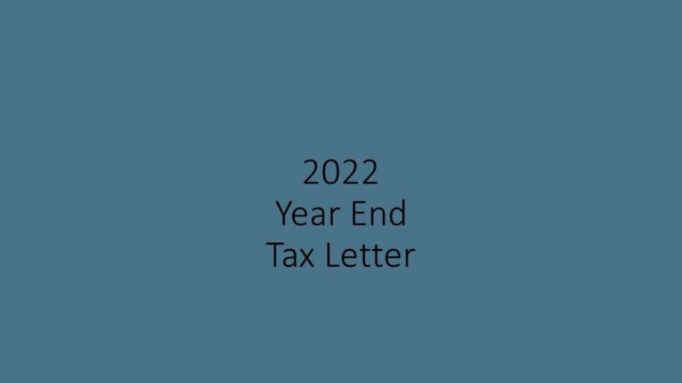 2022 YEAR END TAX LETTER