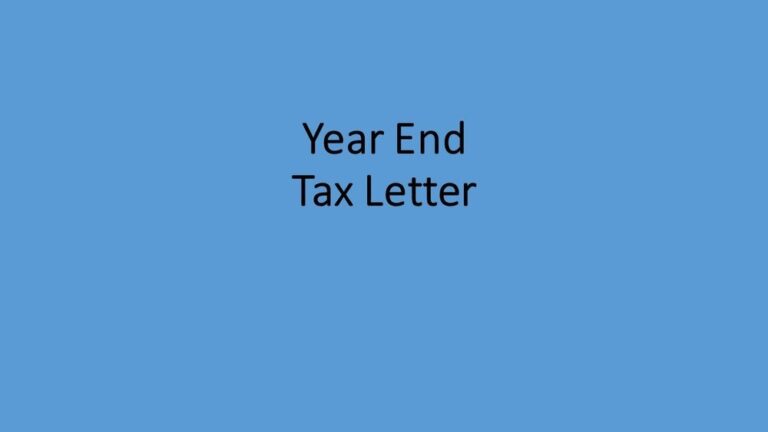 YEAR END TAX LETTER